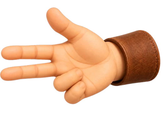 Una mano que muestra el 7