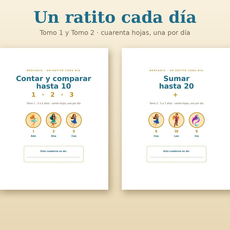 Las portadas de los dos tomos de Un ratito cada día